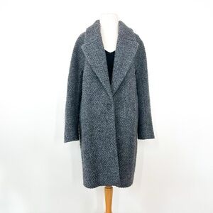 Gray Wool Massimo Dutti Overcoat / Long Jacket - Women's Size Medium